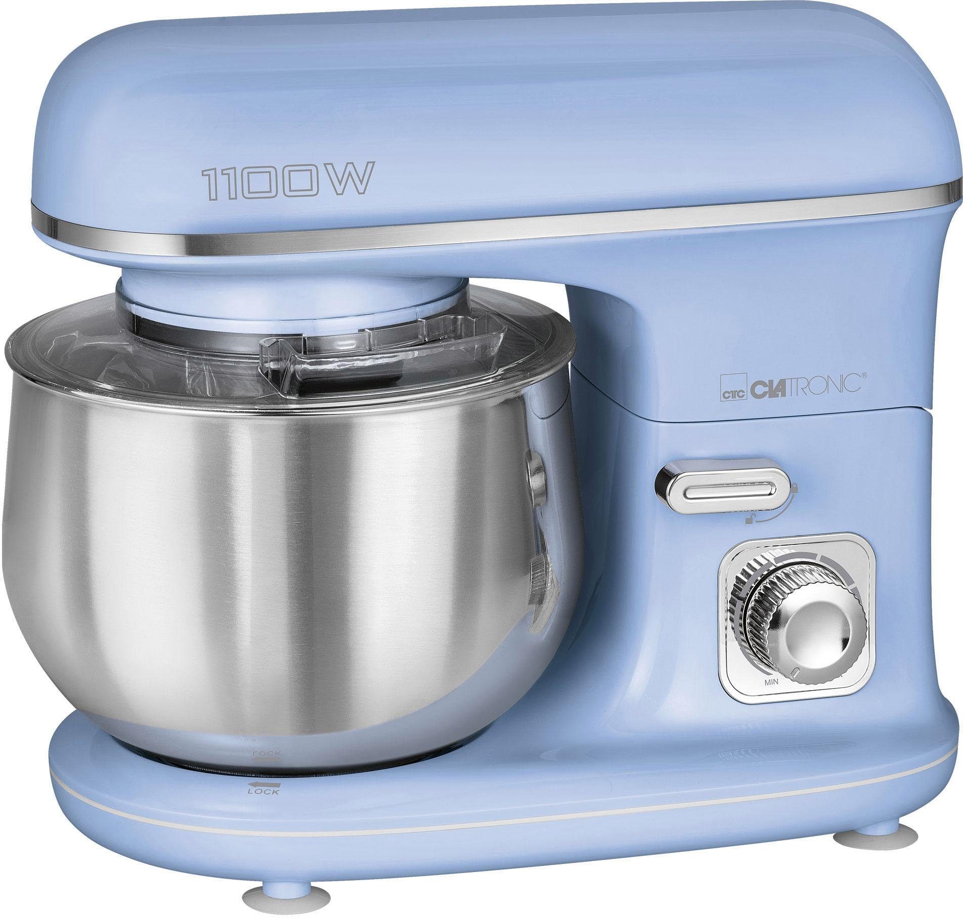 CLATRONIC Küchenmaschine KM 3711 blau, 1100 W, 5 l Schüssel