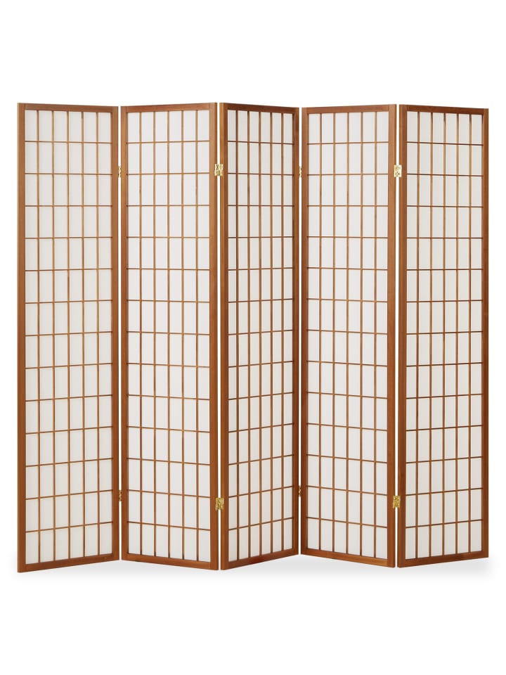 Homestyle4u 5-tlg. Paravent in Braun 220x175 günstig kaufen onesize