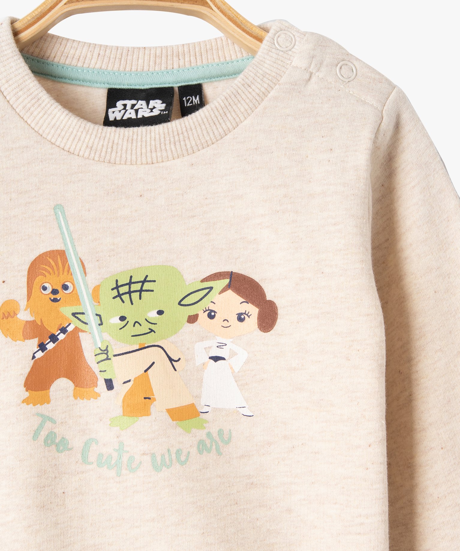 Sweat bébé en jersey molletonné imprimé - Star Wars ecru | GEMO