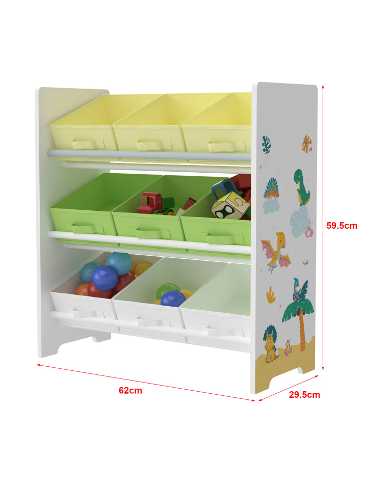 en.casa Kinderregal Boiro in Gelb Grün (H)59.5cm (B)62cm (T)29.5cm günstig kaufen onesize