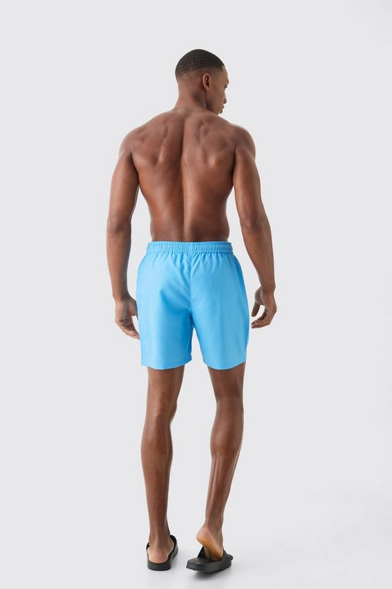 Mittellange Badehose mit Skelett-Print