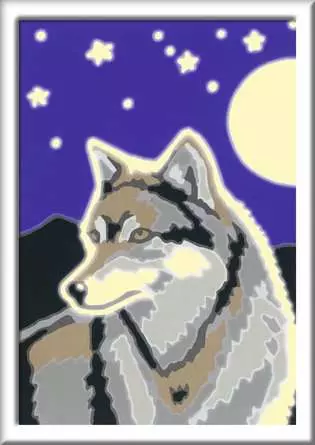 CreArt Wolfsportrait - Malen nach Zahlen für Kinder ab 7 Jahren