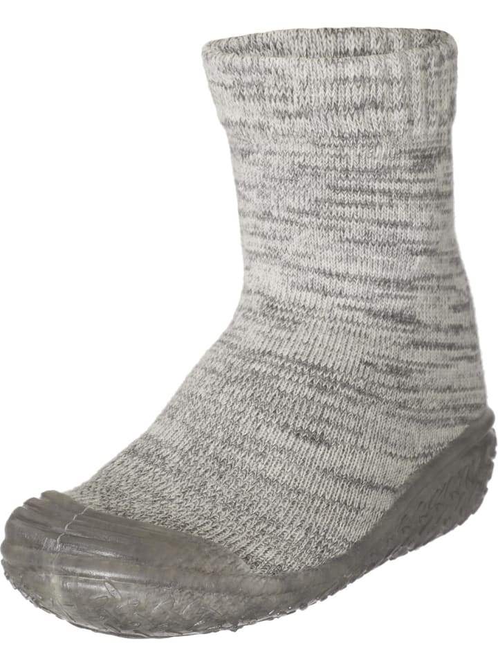 Playshoes Hausschuh gestrickt in Grau günstig kaufen