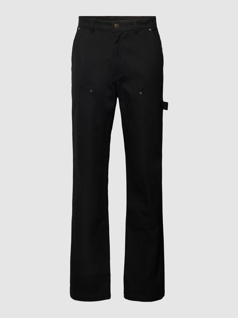 Stoffhose mit Label-Details Modell 'Woven' in black