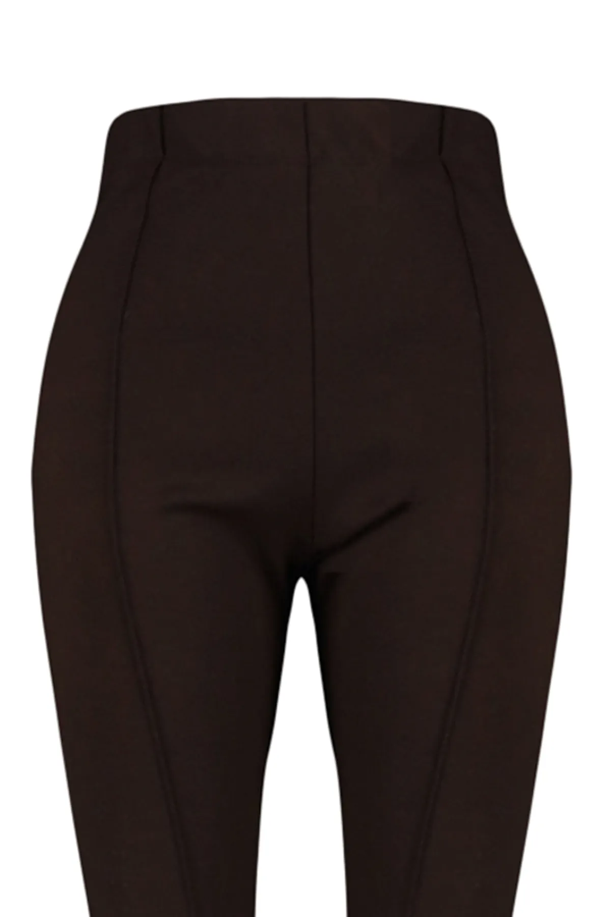 Trendyol Curve  Braune spanische Strickhose mit Schlitz TBBAW23AR00002