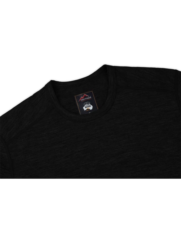 Normani Outdoor Sports Herren Merino-Set T-Shirt und Unterhose in Schwarz günstig kaufen