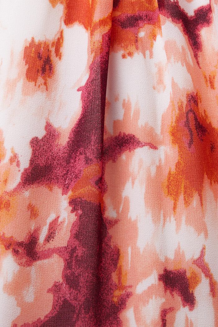Gemustertes Chiffonkleid mit Bindegürtel