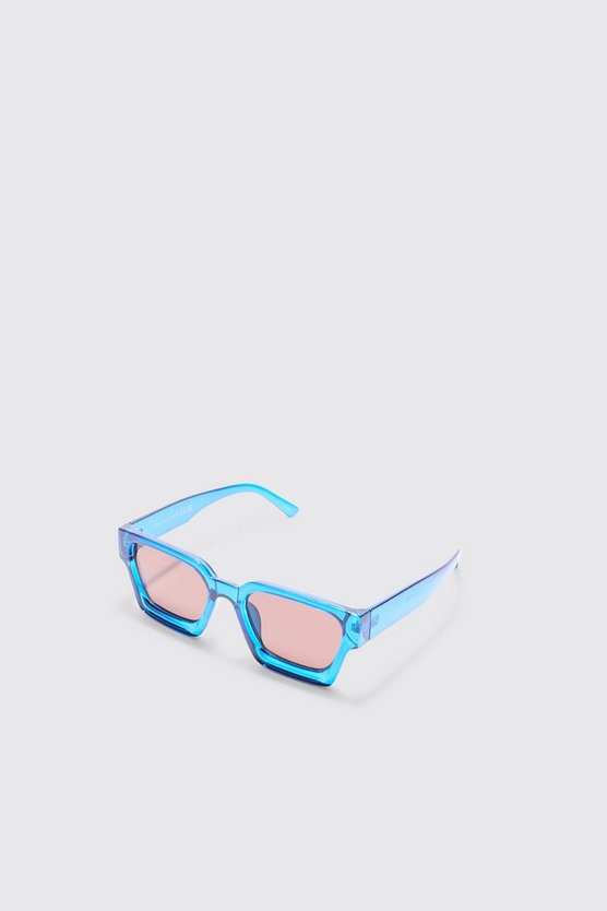 Blaue Plastik Retro-Sonnenbrille