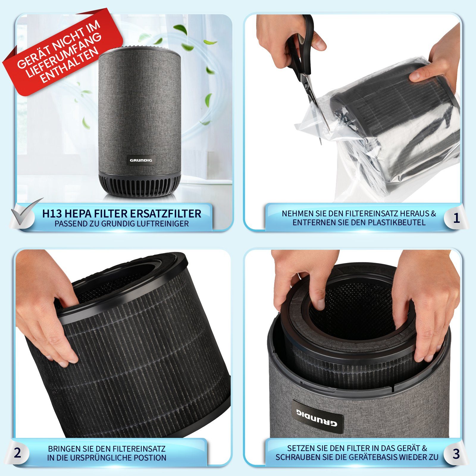 Grundig Luftreiniger Luftreiniger HEPA Filter