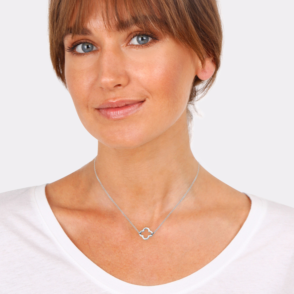 Elli Elli Collier Femmes Trèfle Filigrane Porte-bonheur en Argent Sterling 925 Bijoux