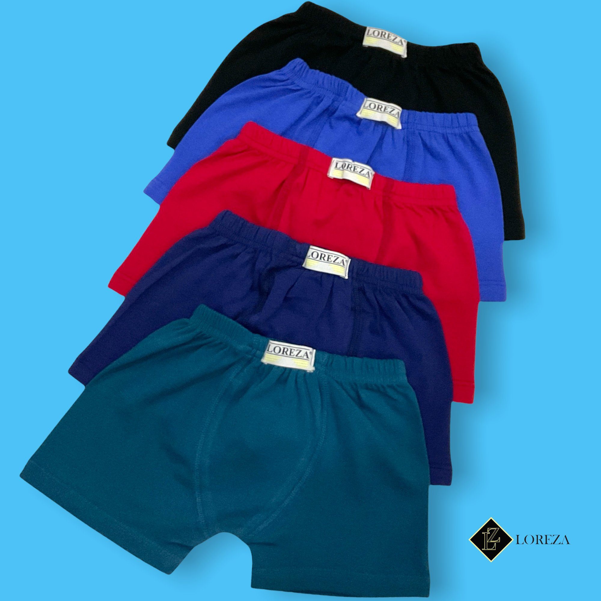 LOREZA Boxershorts 10 Jungen Boxershorts Unterhosen aus Baumwolle 92-170 (Spar-Packung, 10-St)