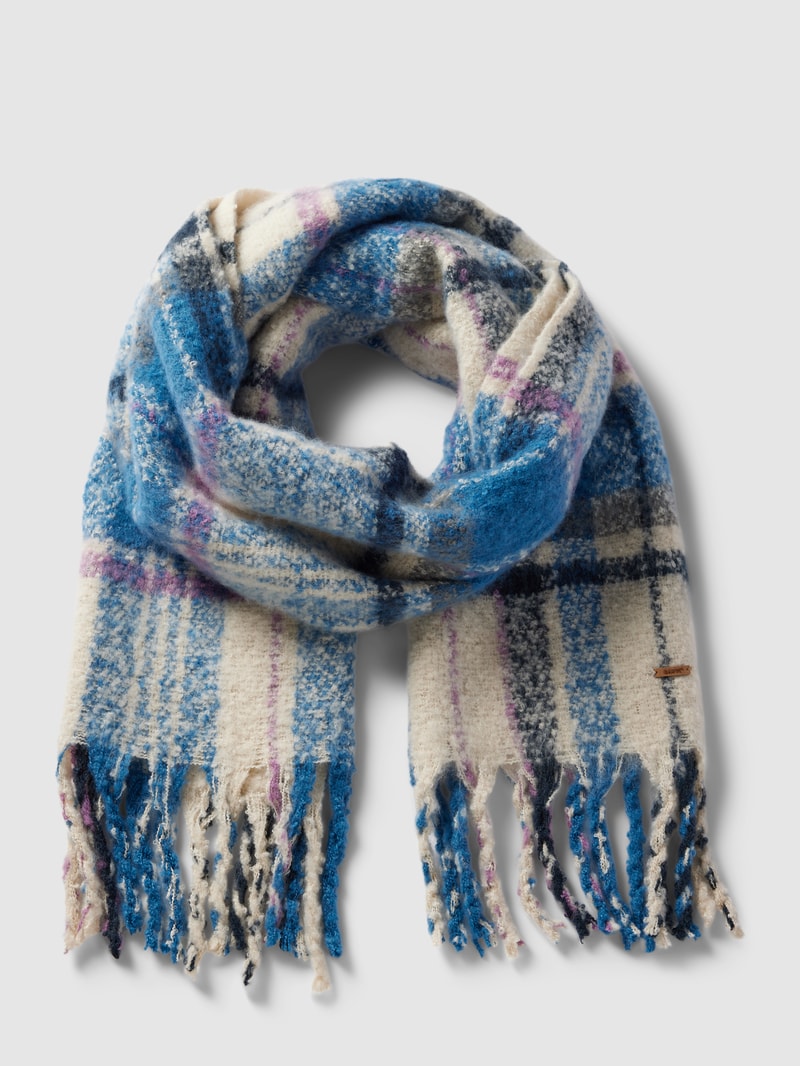 Schal mit Karomuster Modell 'Loriant' in marineblau