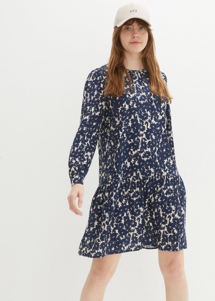 Langarmkleid aus nachhaltiger Viskose