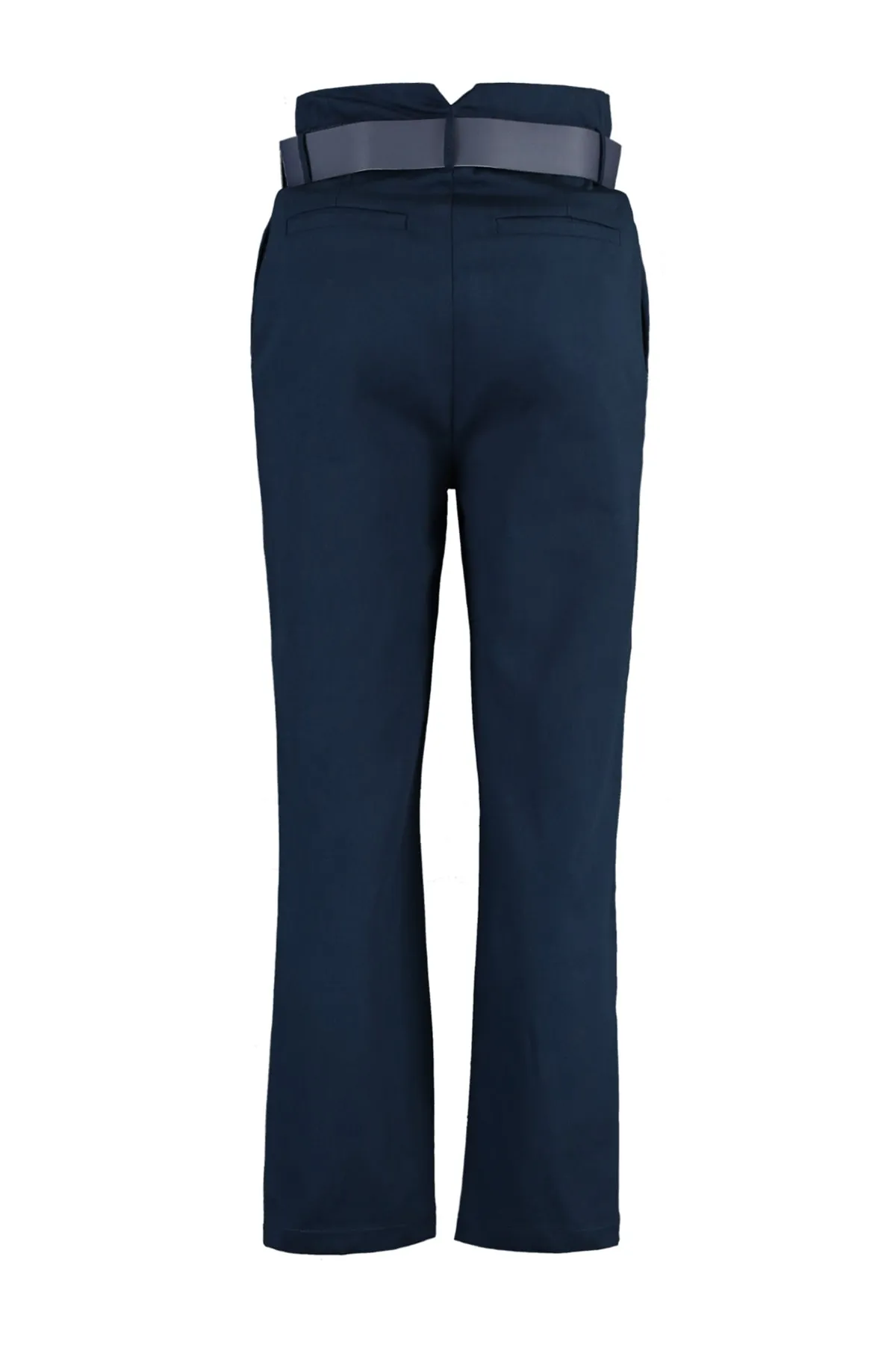 Trendyol Collection  Marineblaue, karottengewebte Hose mit Gürtel TWOSS20PL0016