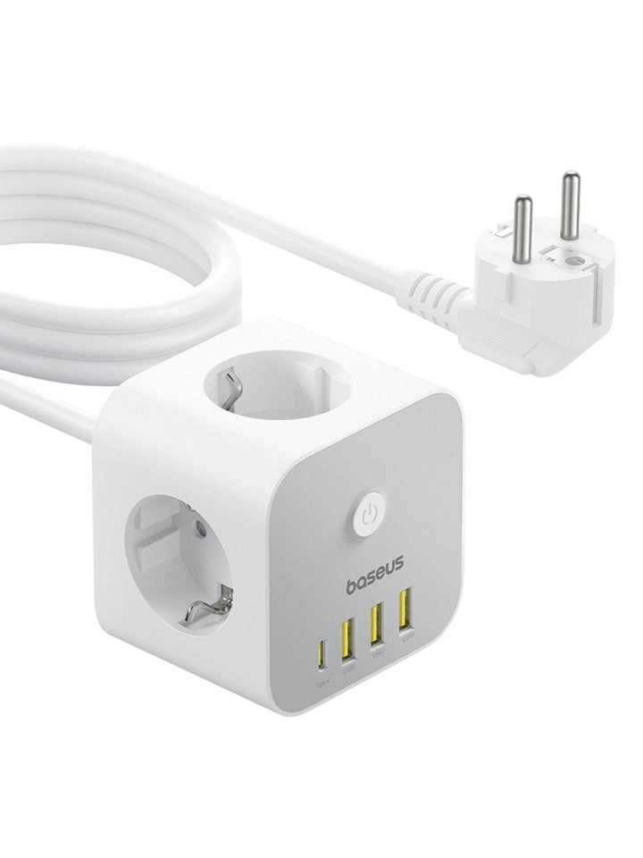 Baseus Baseus PowerCombo 7 in 1 Steckdosenleiste Würfel, 3 AC   3 x in Weiß günstig kaufen onesize