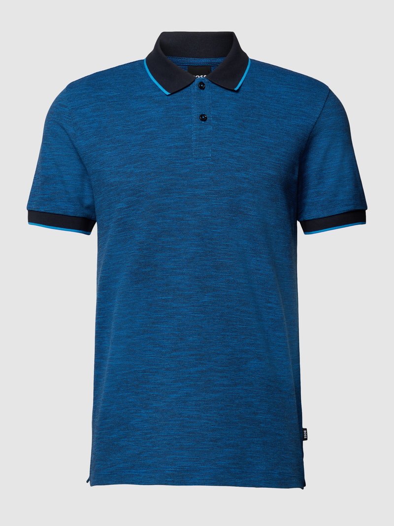 Poloshirt mit fein strukturiertem Design Modell 'Parlay' in marineblau