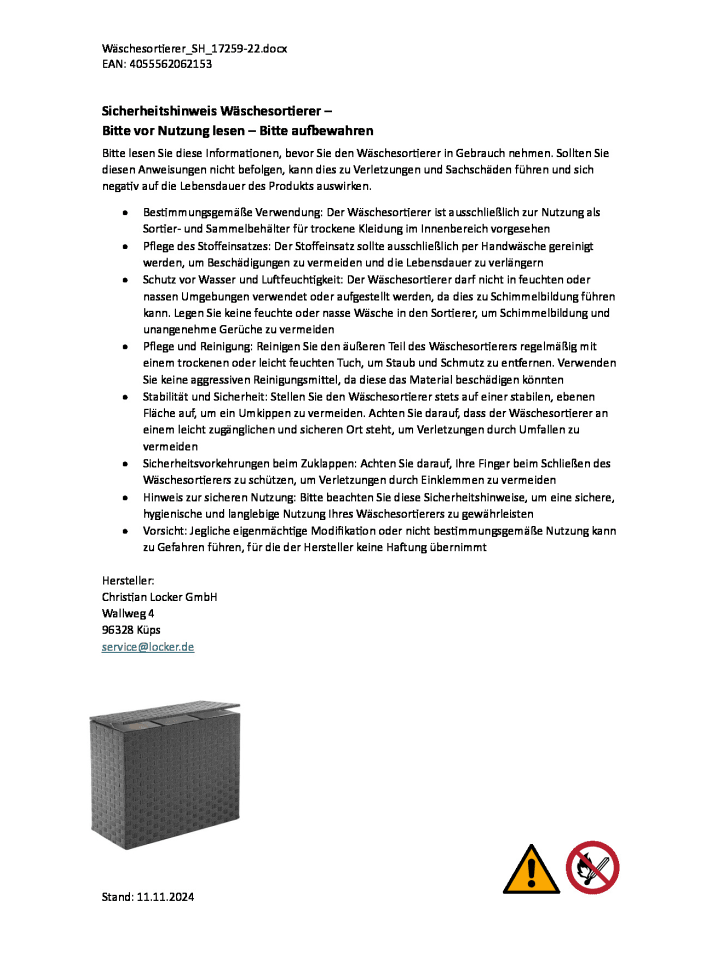 kobolo Wäschesortierer SNOWSORT3 in Schwarz günstig kaufen onesize