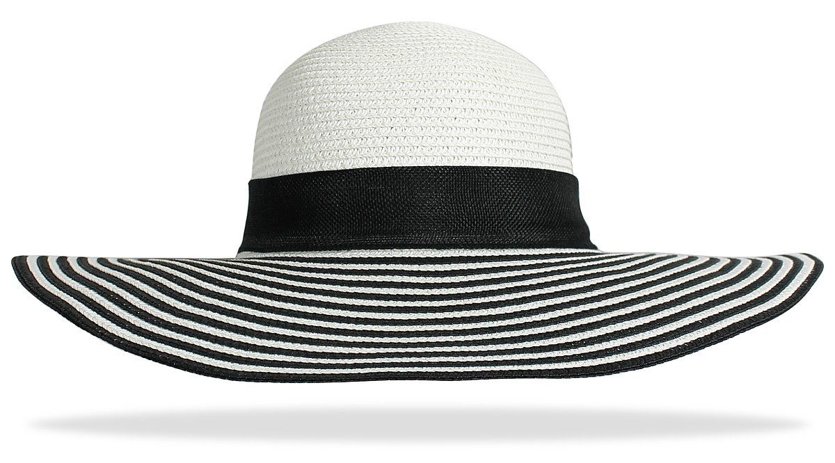 dy_mode Strohhut Eleganter Damen Strohhut mit Schleife weicher Sonnenhut Sommerhut breiter Krempe