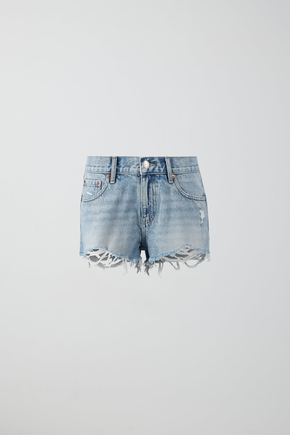 Low denim shorts