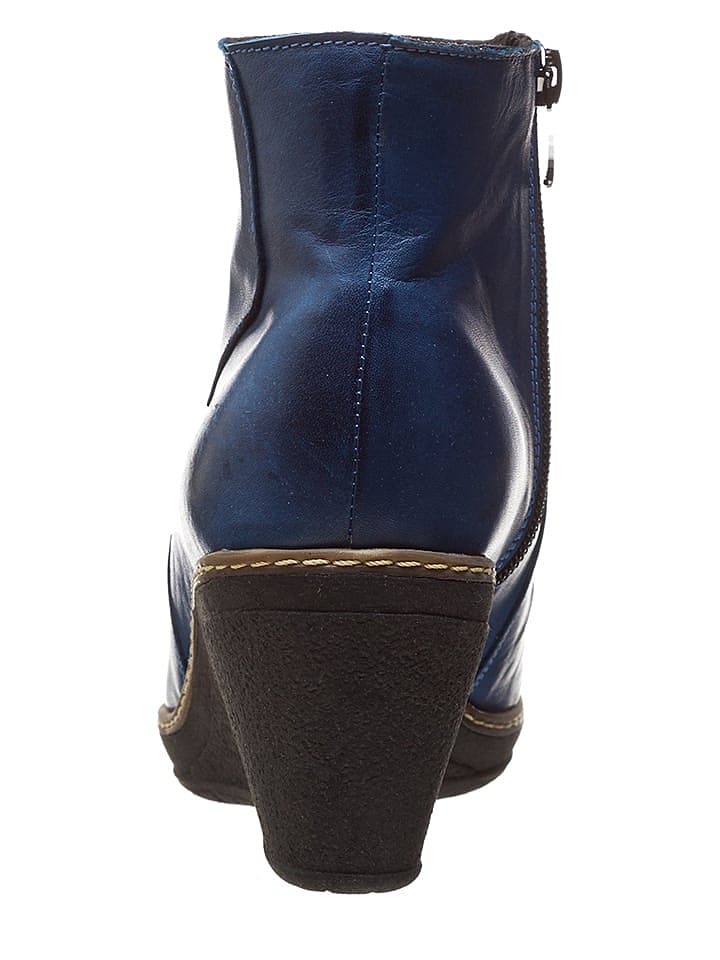Andrea Conti Leder-Ankle-Boots in Blau günstig kaufen 39