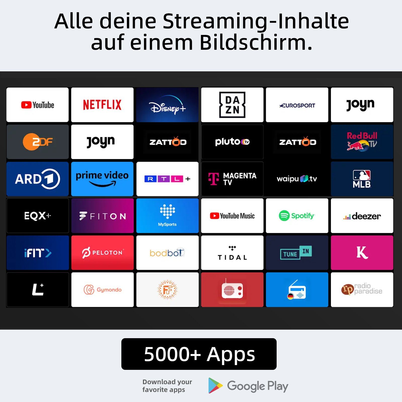 CHiQ U43QM8G QLED-Fernseher (108,00 cm/43 Zoll, 4K Ultra HD, Smart-TV, Google TV, 330nit, WCG,Metall Rahmenlos Design,Google Assistant)
