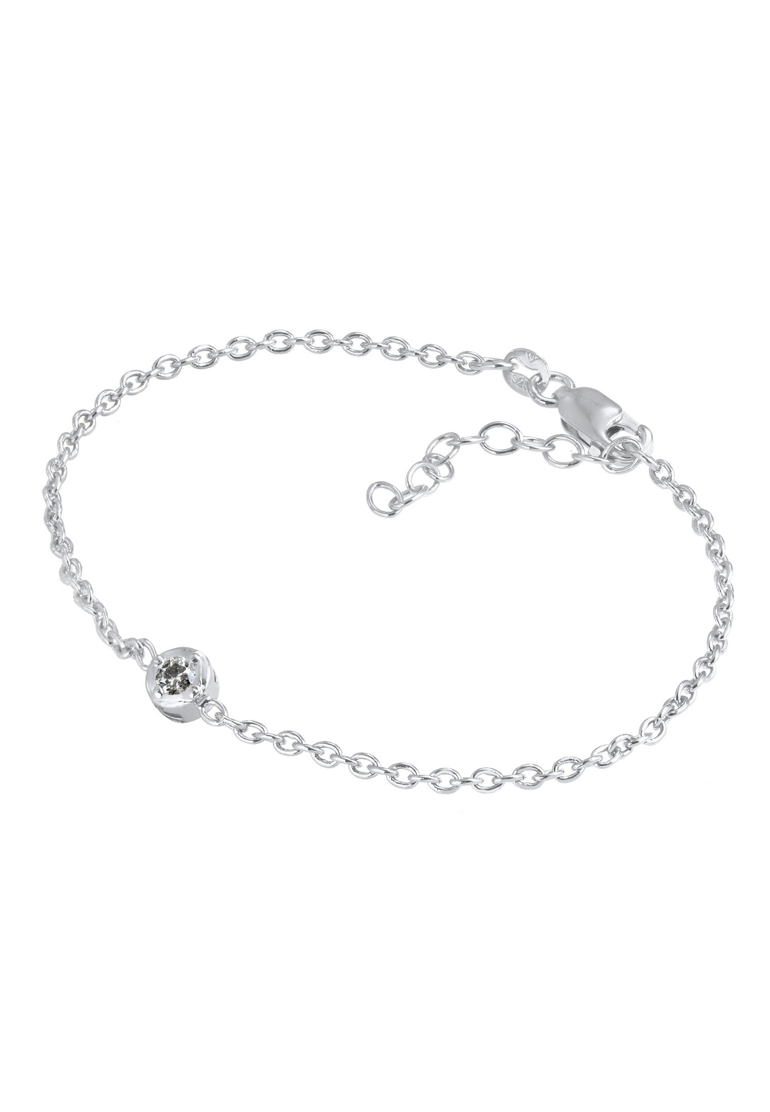 Solnica in poprovnica Elli DIAMONDS Filigree Solitaire za ženske z nastavljivim diamantom (0,11 ct) iz 925 sterling srebra