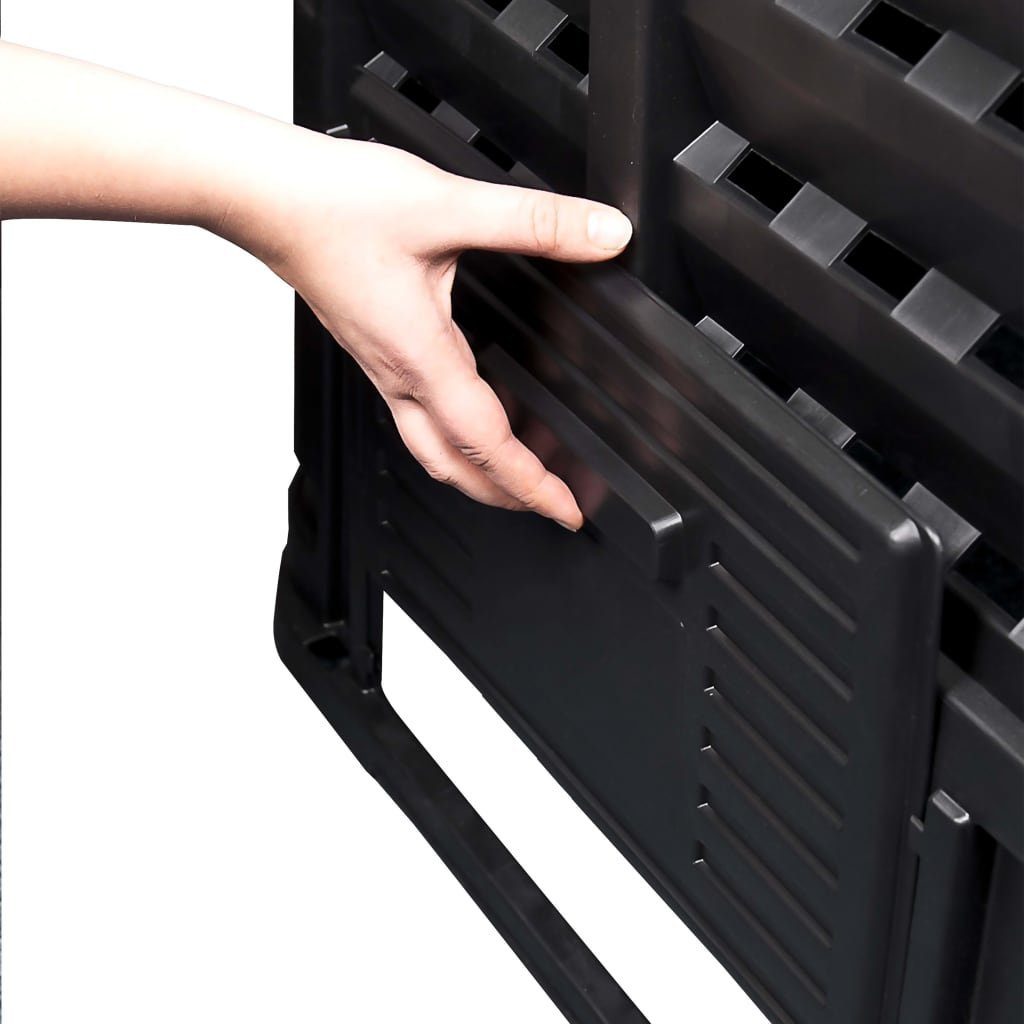vidaXL Komposter Gartenkomposter Schwarz 93,3x93,3x113 cm 740 L Bio-Müll Gartenabfälle, BxTxH: 93x93x113 cm