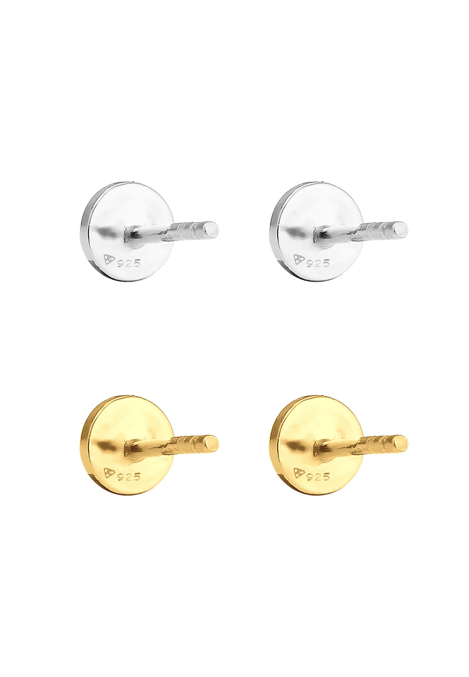 Elli Femmes Clous d'oreilles Set de 2 Martelées Brillantes en Argent Sterling 925