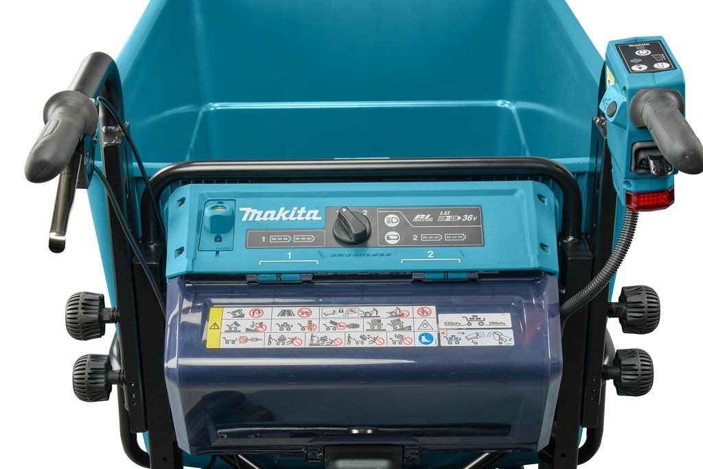 Makita DCU605Z 2 x 18V batteridrevet trillebør med ladebakke ekskl. batterier og oplader