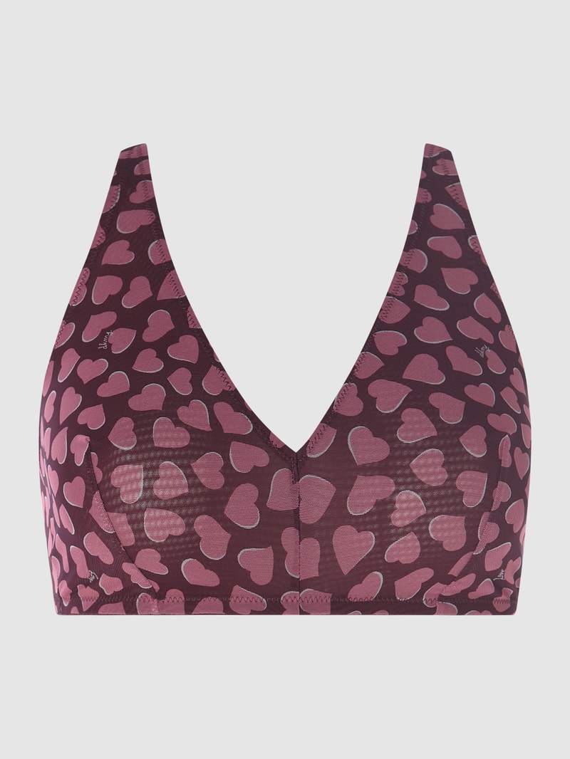 Bralette aus Mesh in bordeaux rot