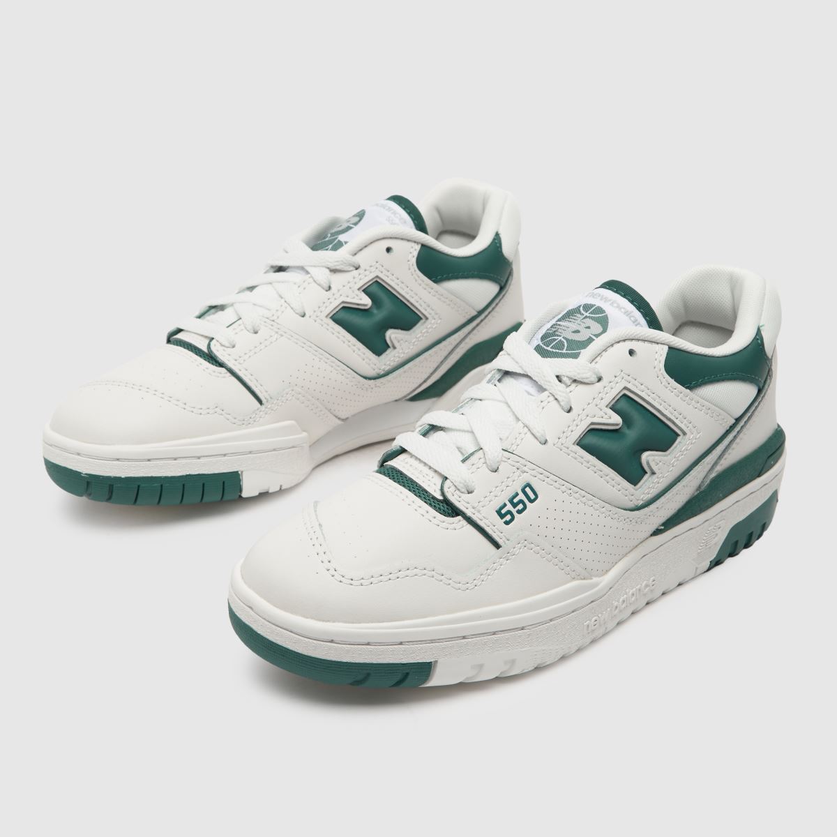 New Balance bb550 träningsskor i vitt och grönt