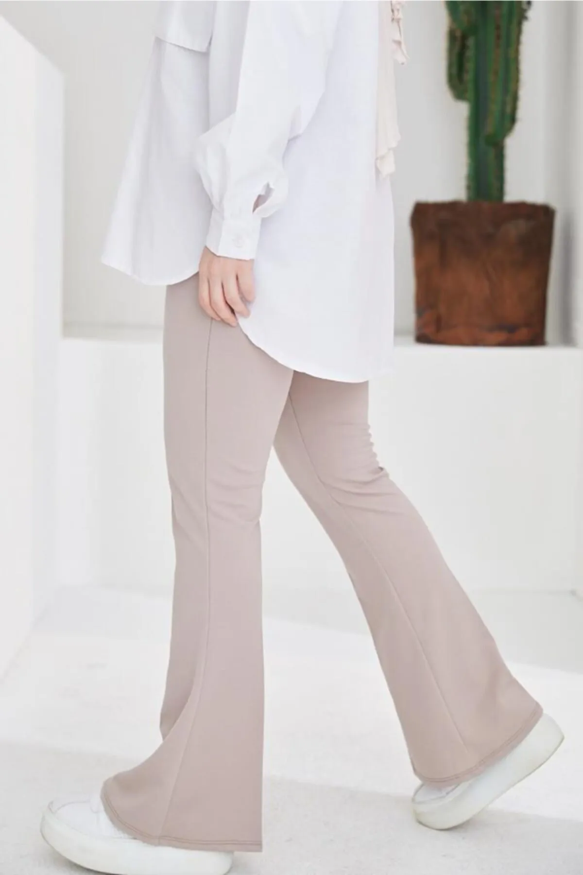 benguen  206 Stoffhose mit spanischen Beinen, Nerz