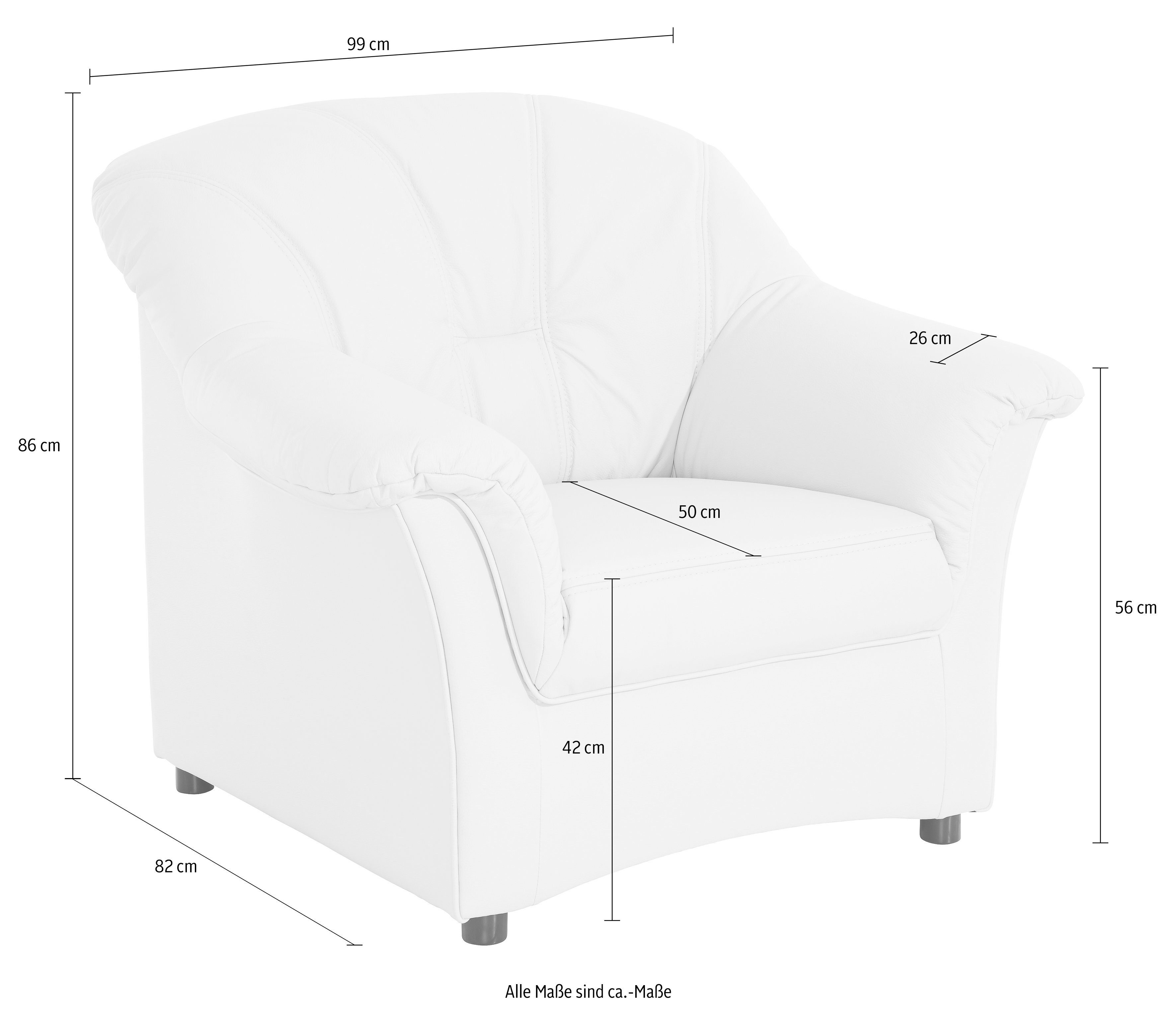 DOMO collection Sessel Flores, wahlweise mit Federkern (nicht bei Microfaser PRIMABELLE®-Struktur)