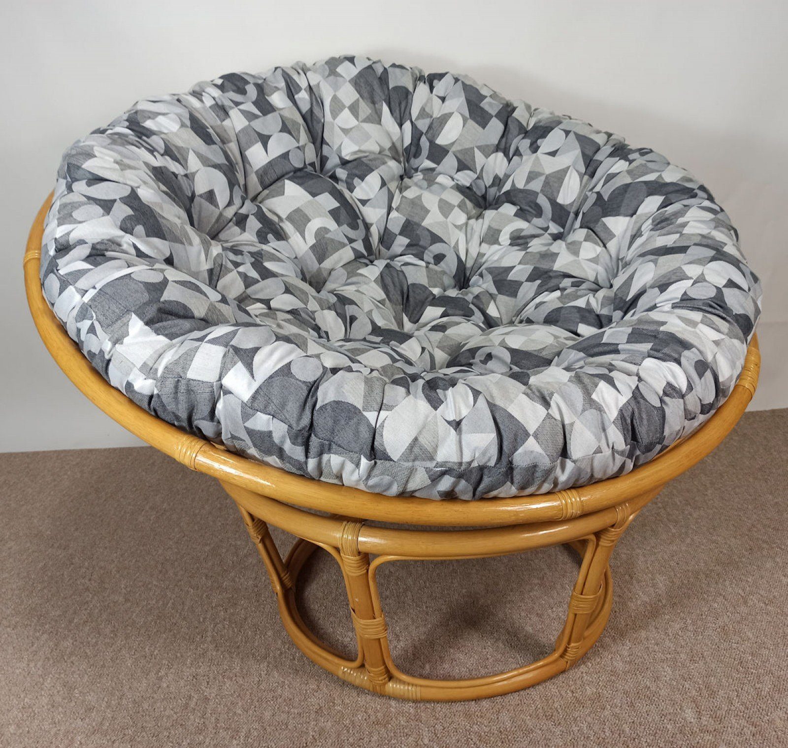Rattani Rattanstuhl Rattan Papasansessel Papasan 110 cm cm Stoff California Dream