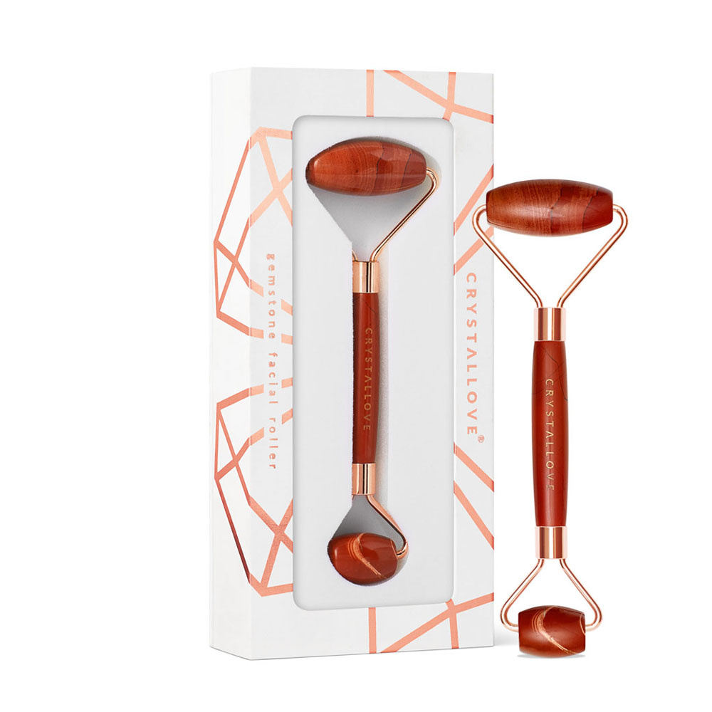 crystallove CRYSTALLOVE Red jasper roller Roller pour massage du visage