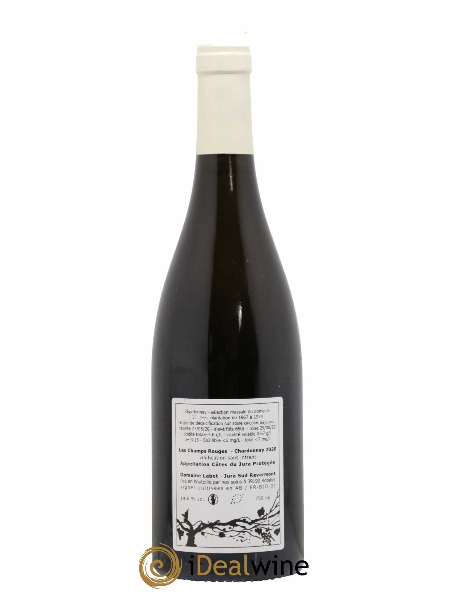 Côtes du Jura Chardonnay Les Champs Rouges Labet (Domaine)  2020 - Lot de 1 Bouteille