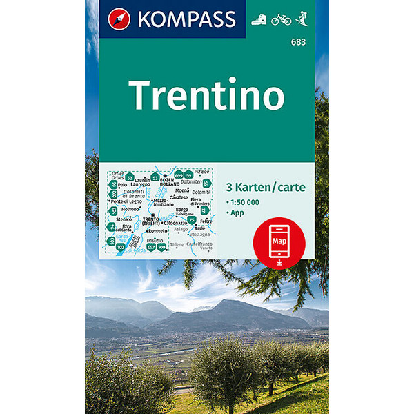 KOMPASS WANDERKARTE TRENTINO 1:50 000