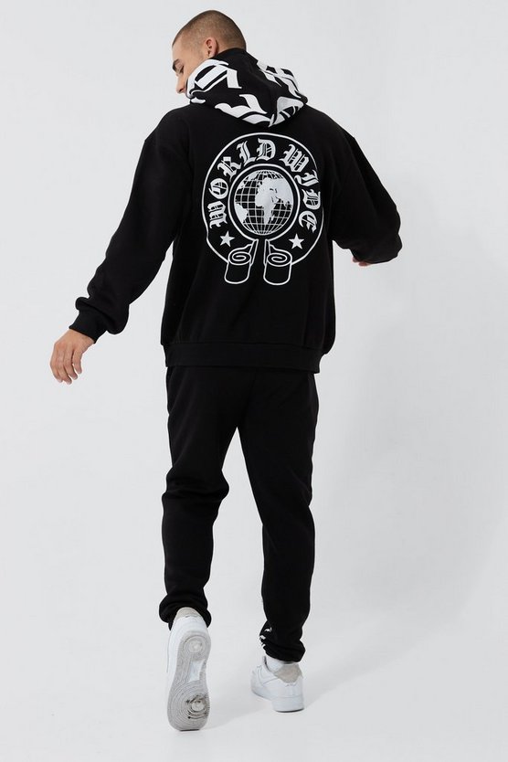 Oversize Official Worldwide Trainingsanzug mit Kapuze
