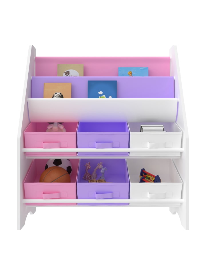 en.casa Kinderregal Ponteceso in Lila Rosa (H)74cm (B)62cm (T)26.5cm günstig kaufen onesize
