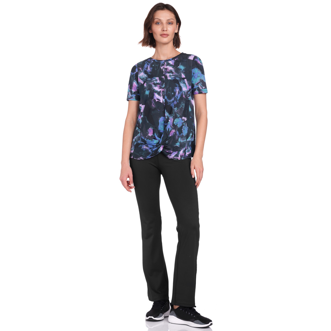 Damen Yoga-T-Shirt mit Knotendetail