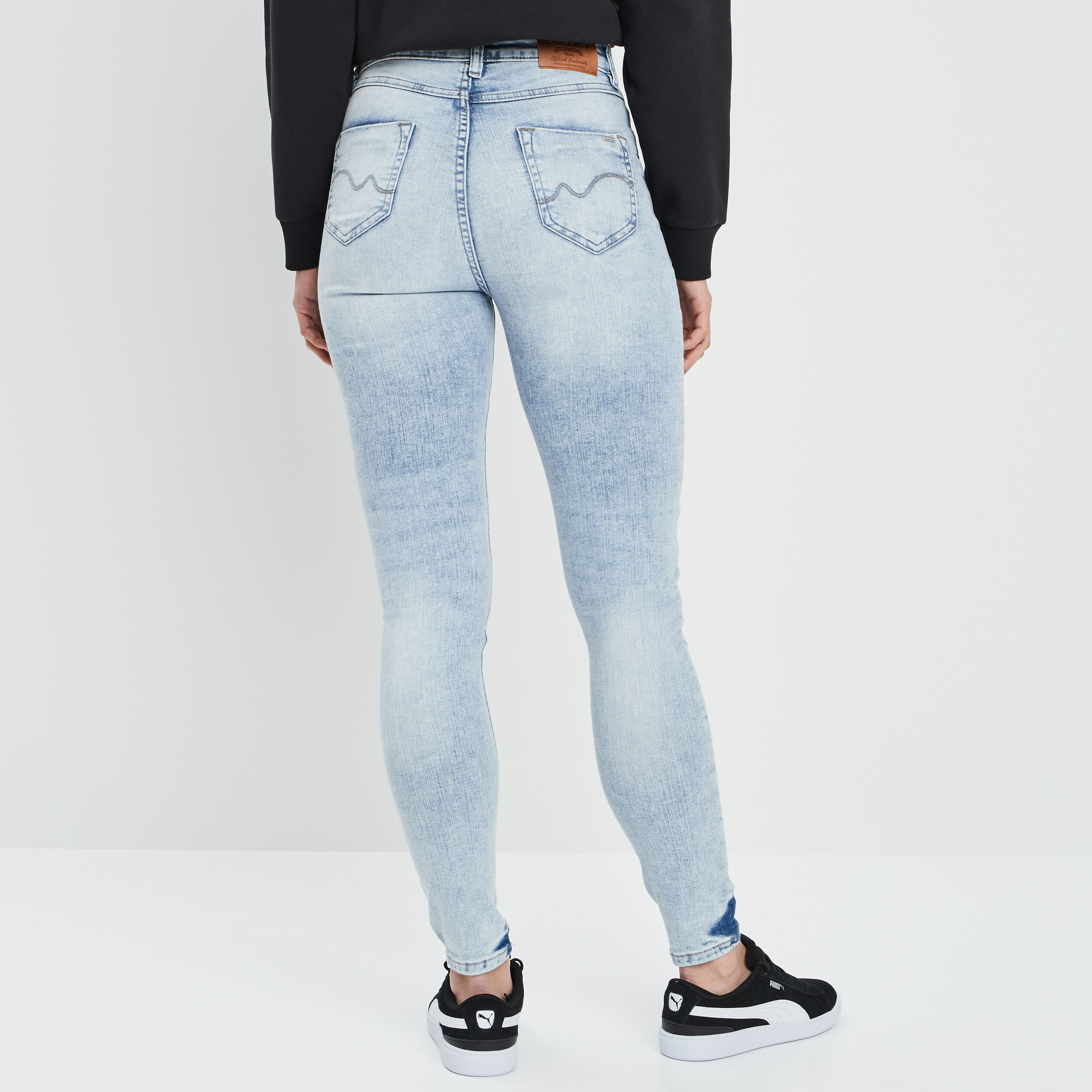 Jeans skinny taille haute denim double stone femme | La Halle
