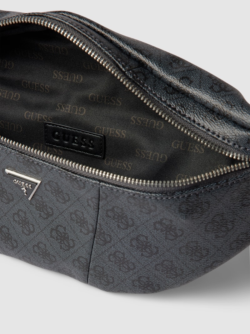 Bauchtasche mit Allover-Logo Modell 'VEZZOLA' in schwarz