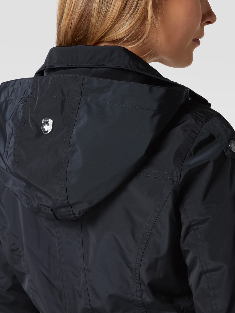 Funktionsjacke mit Knopfleiste in marineblau