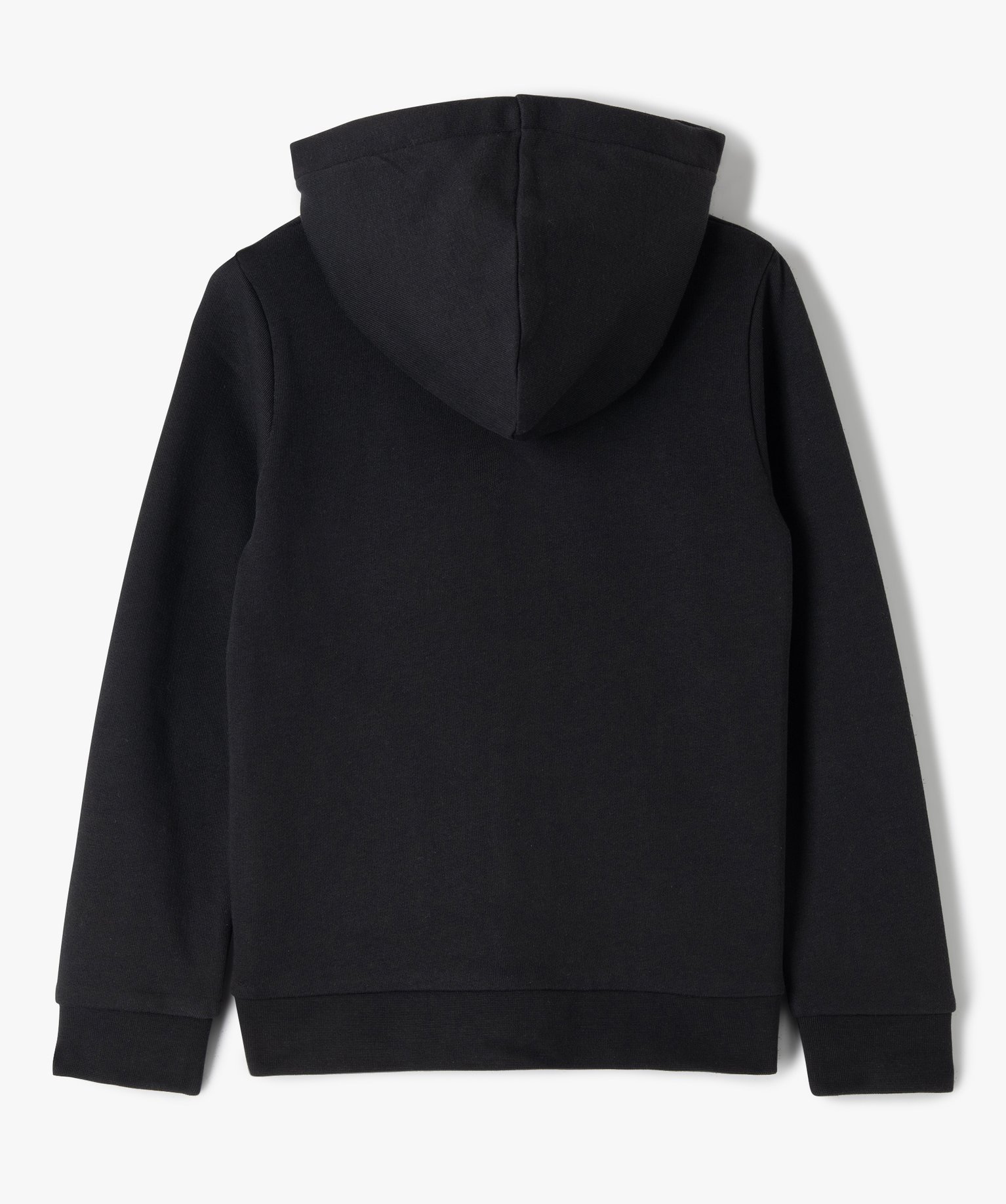 Sweat zippé à capuche intérieur molletonné fille noir | GEMO