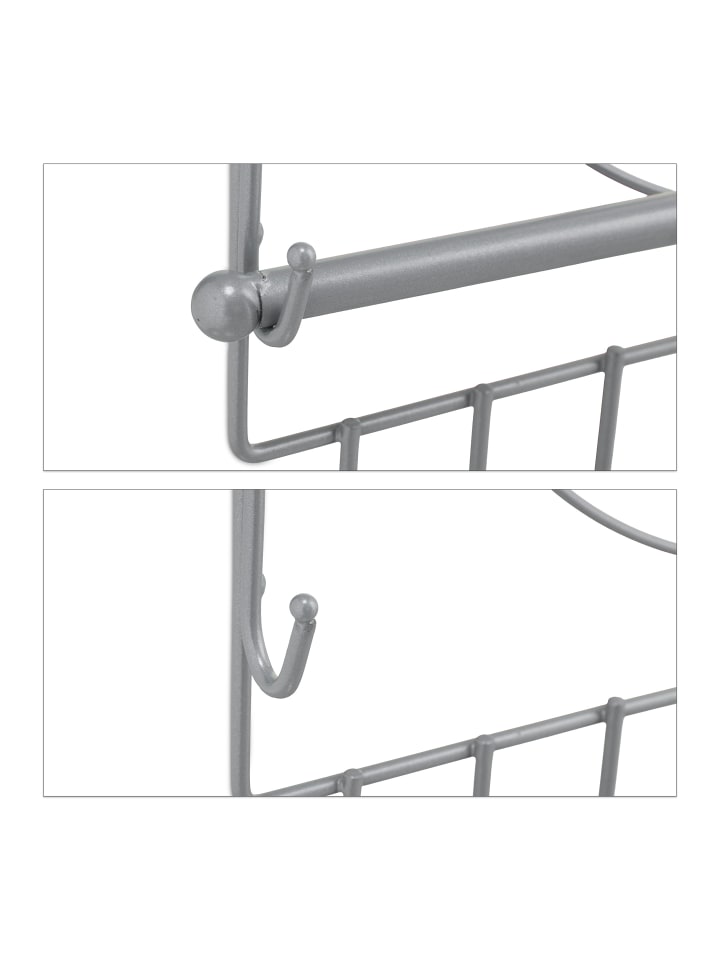 relaxdays Wand Schmuckhalter in Silber - (B)36,5x (H)30 x (T)3,5 cm günstig kaufen onesize