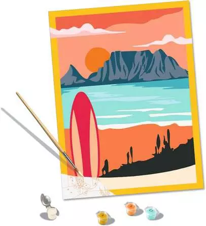 CreArt Sonnenuntergang am Strand - Malen nach Zahlen für Erwachsene