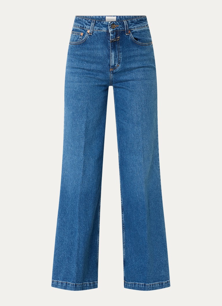 Calça jeans Glow-up de cintura alta e pernas largas com modelagem média