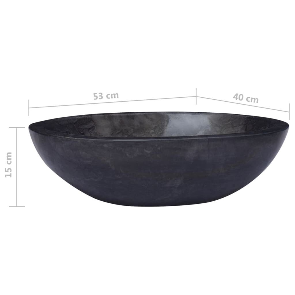 vidaXL Waschbecken Waschbecken Schwarz 53x40x15 cm Marmor