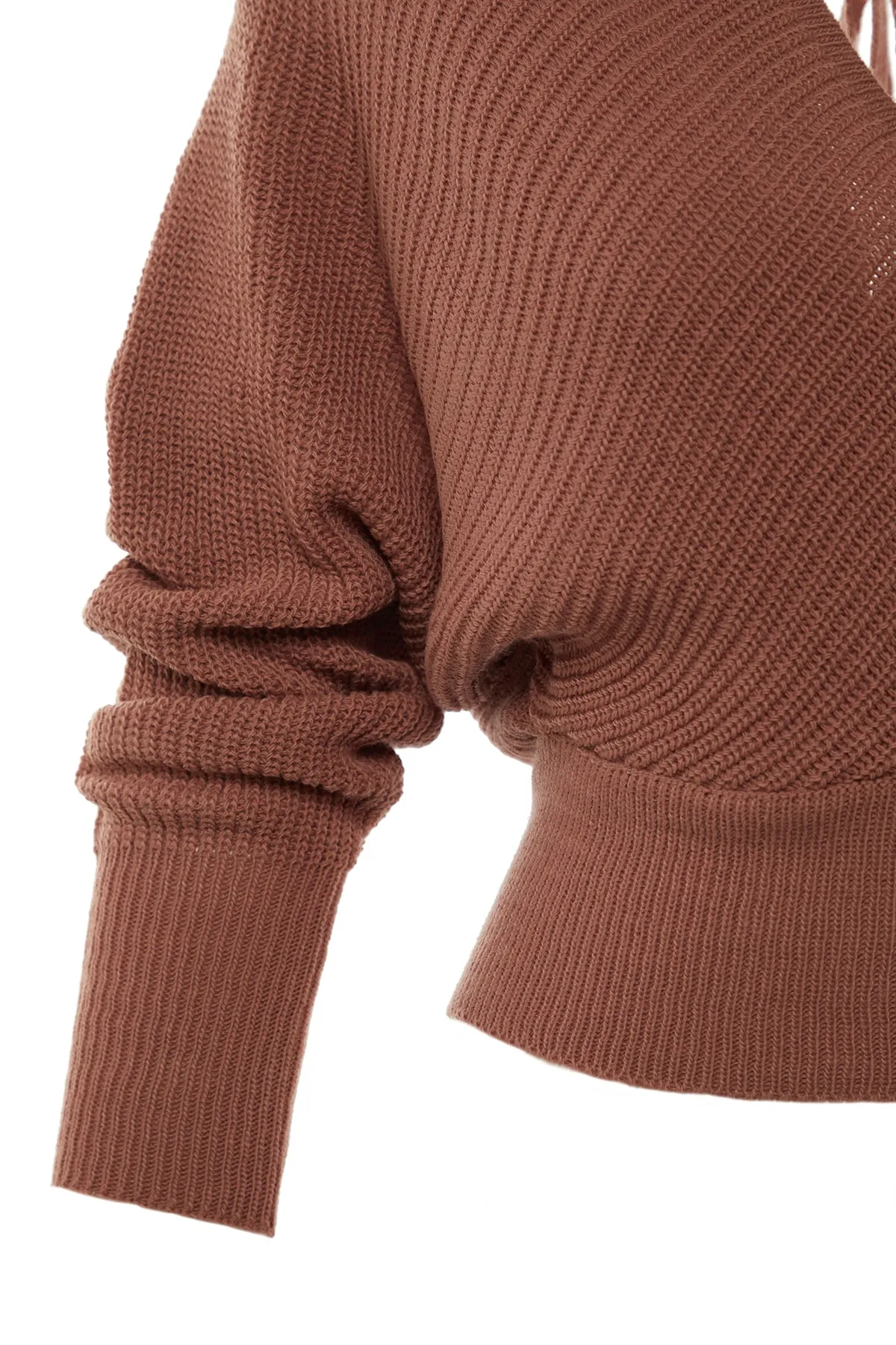 Trendyol Collection  Zweireihiger Strickpullover mit getrockneter Rose TWOAW21KZ1277