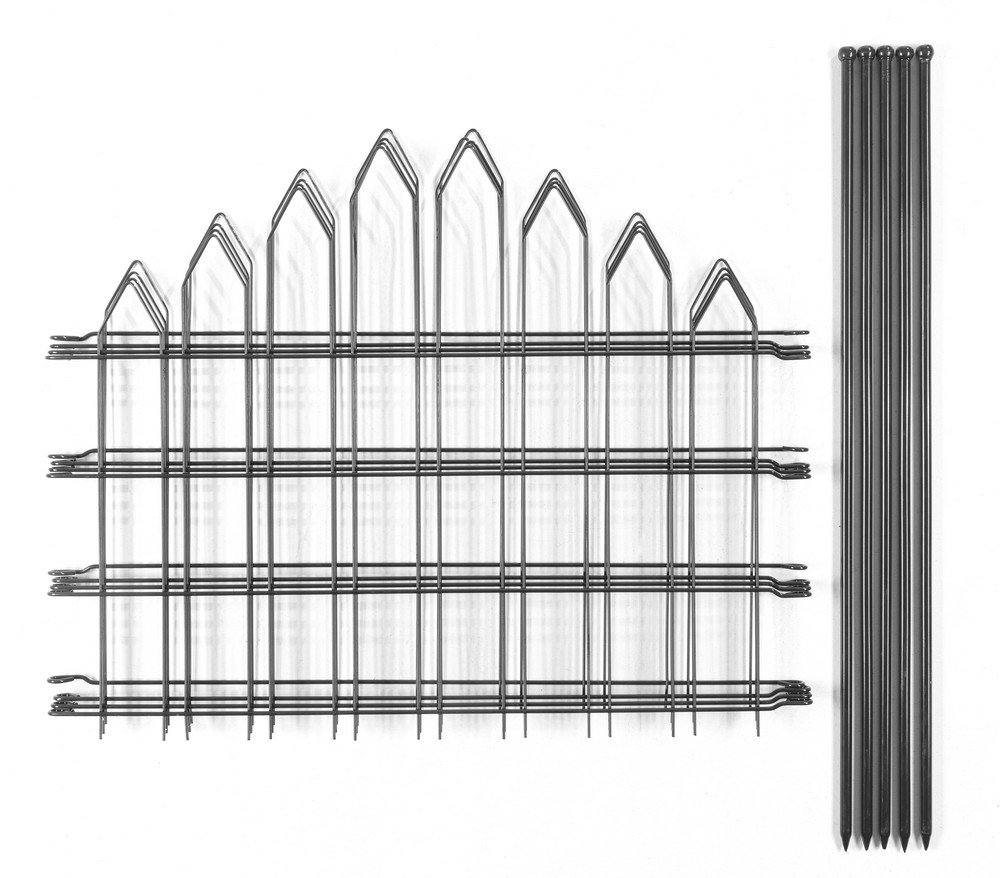 Powertec Garden Zaun-4er Set, ca. 1000 x 800 mm - Grau, 21FS05